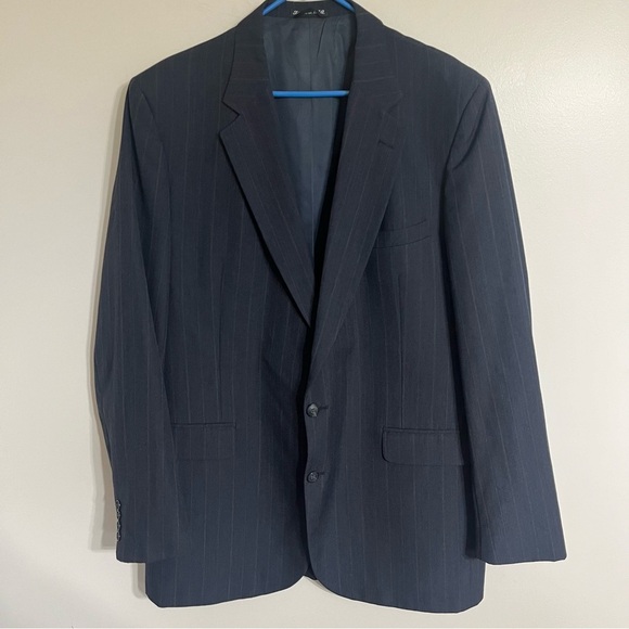 Men’s Vintage Stafford Gray Pinstripe Suit Jacket Sport Coat Size 48 XL - Picture 1 of 8